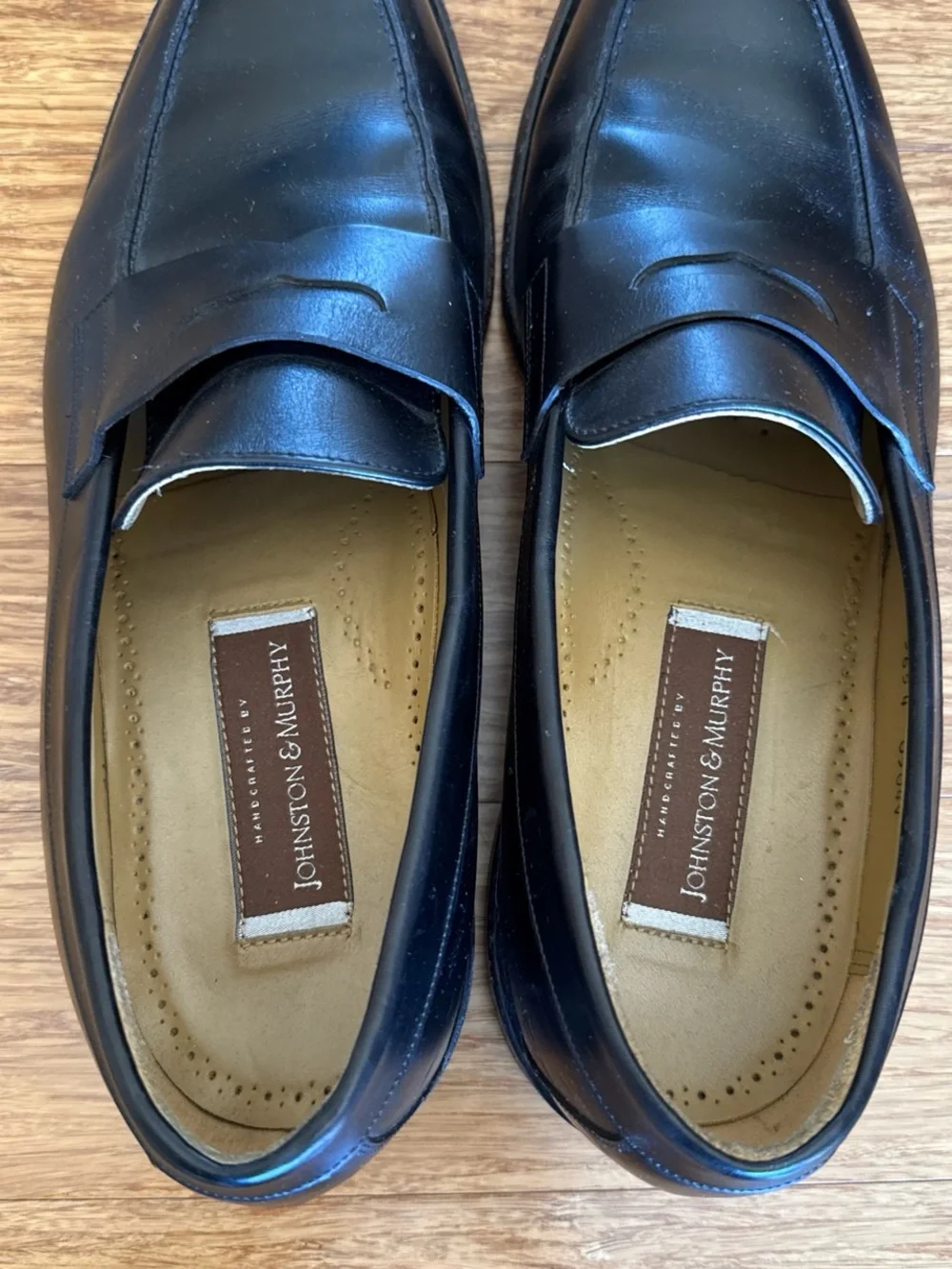 Johnston & Murphy Men’s Black Leather Penny Loafers size 12 men’s